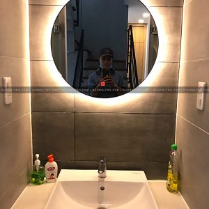 Gương tròn cho phòng tắm, Bàn phấn - đèn led